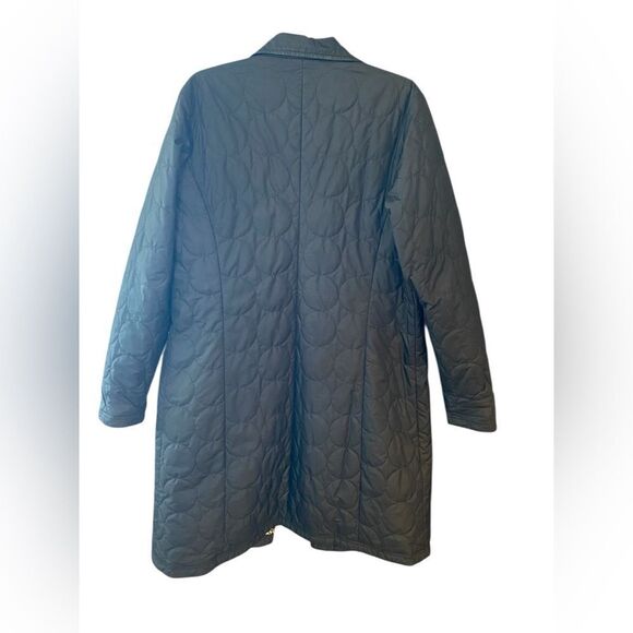 Patagonia Sz XL Black Long Winter Quilted Pocket Front Zipper Coat Jacket - Picture 2 of 8